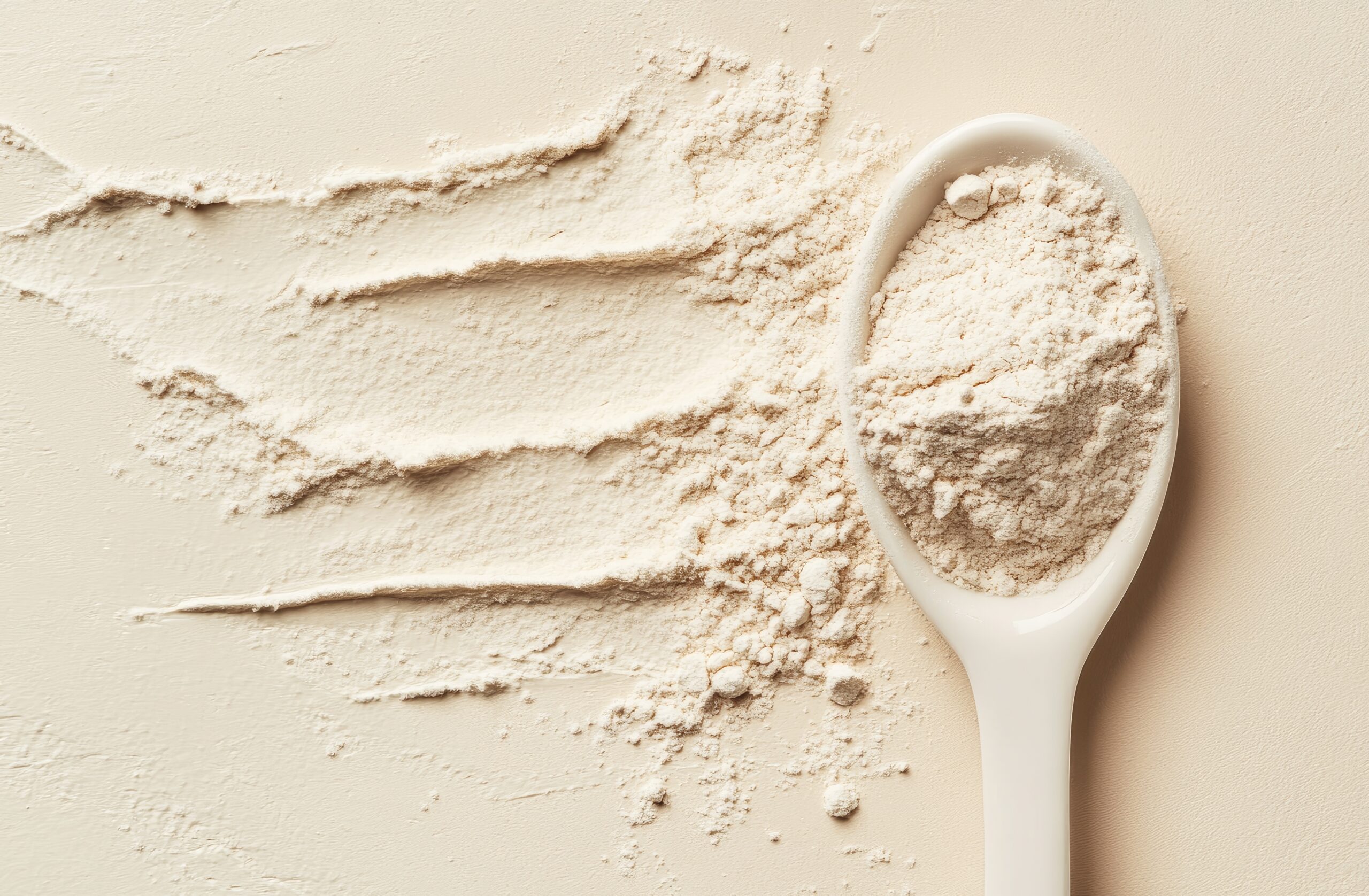 useful powdered dietary supplements. Organic food supplements macro photo