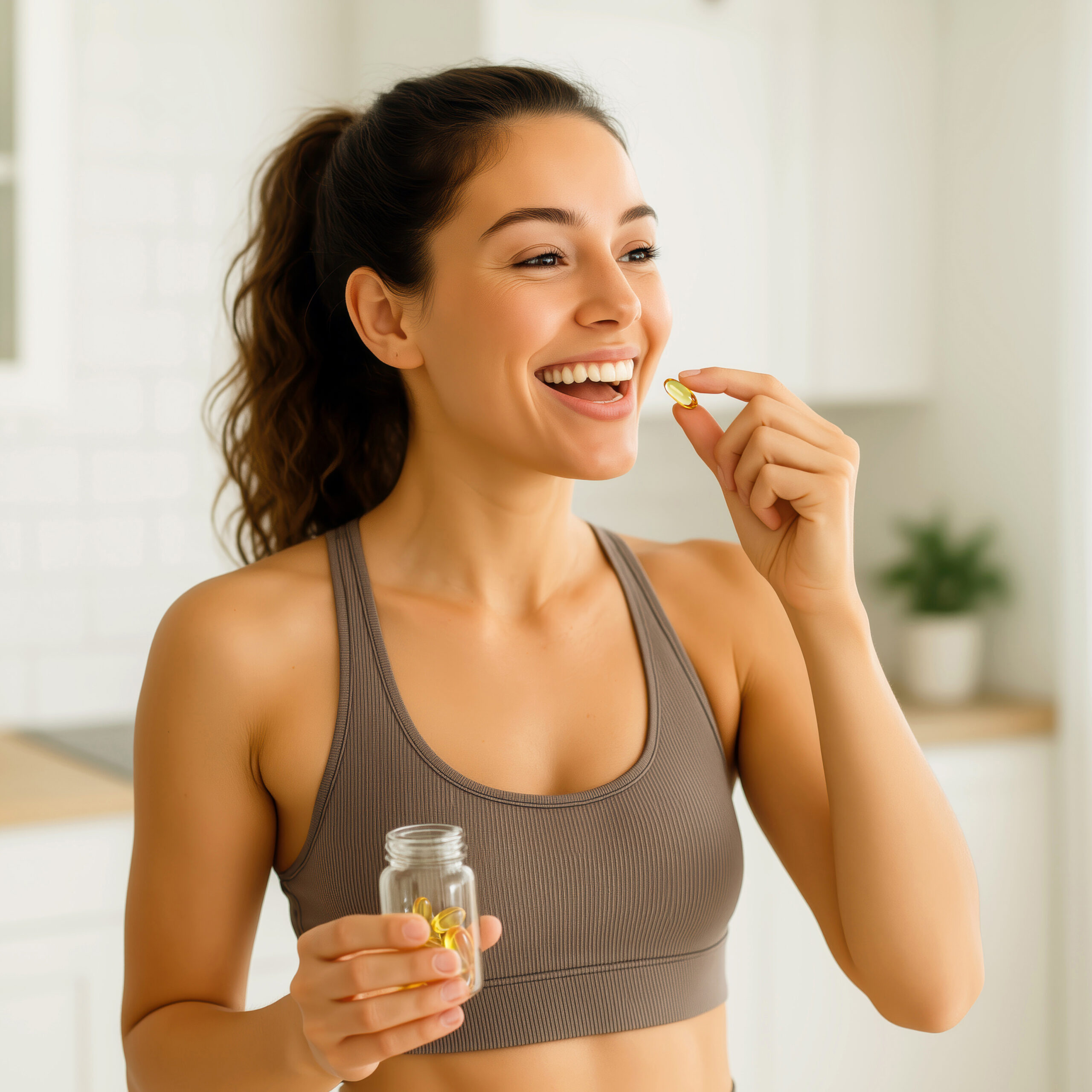 useful powdered dietary supplements. Organic food supplements macro photo